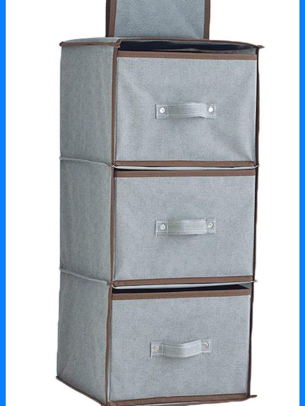 3-Tier Gray Fabric Drawer Storage Organizer - Home Storage Drawers